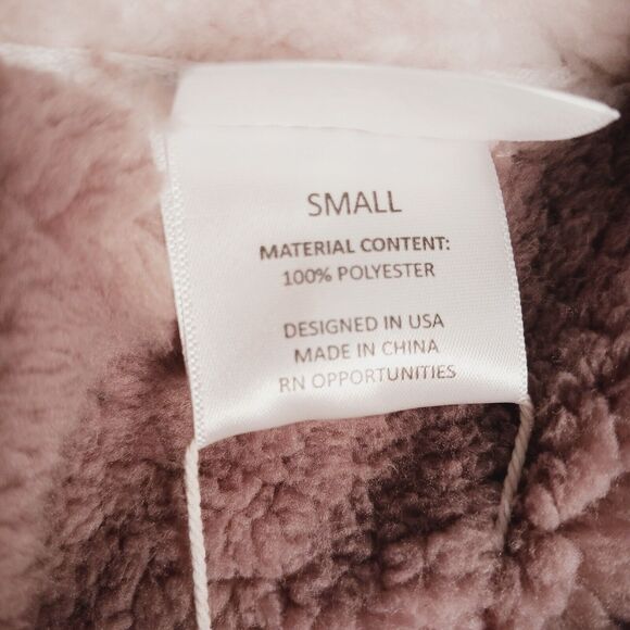 Sherpa 1/4 Zip-up Pullover Jacket Sweater Brown Beige Ombre Color Blocks S NWT - Picture 6 of 7